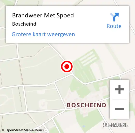 Locatie op kaart van de 112 melding: Brandweer Met Spoed Naar Boscheind op 23 juli 2018 15:57