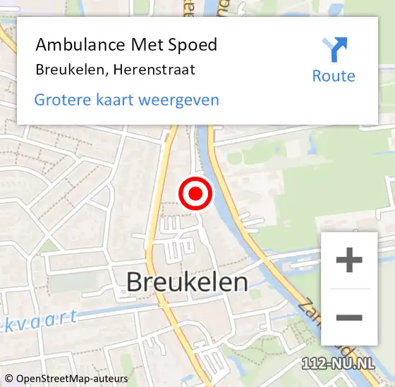 Locatie op kaart van de 112 melding: Ambulance Met Spoed Naar Breukelen, Herenstraat op 23 juli 2018 16:29