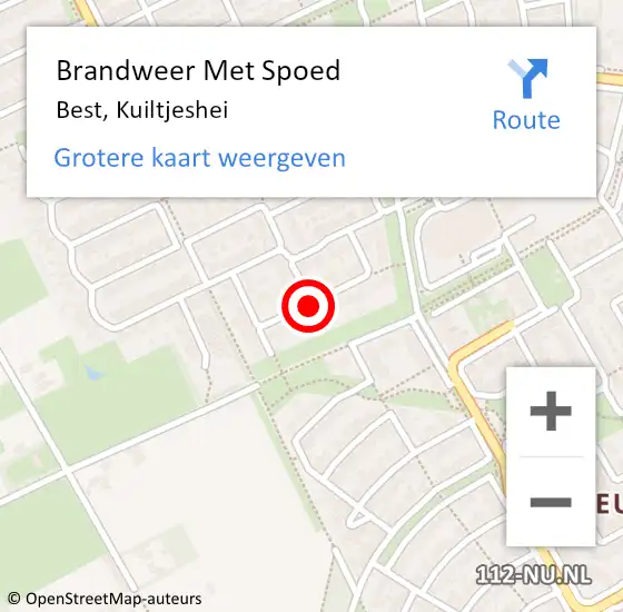 Locatie op kaart van de 112 melding: Brandweer Met Spoed Naar Best, Kuiltjeshei op 23 juli 2018 17:04