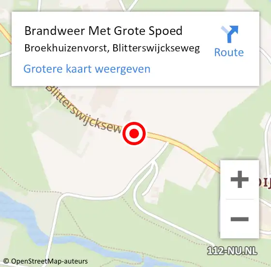 Locatie op kaart van de 112 melding: Brandweer Met Grote Spoed Naar Broekhuizenvorst, Blitterswijckseweg op 23 juli 2018 18:00