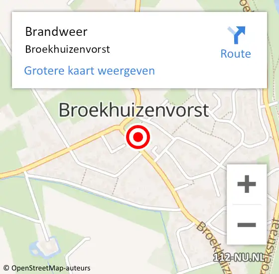 Locatie op kaart van de 112 melding: Brandweer Broekhuizenvorst op 23 juli 2018 18:10