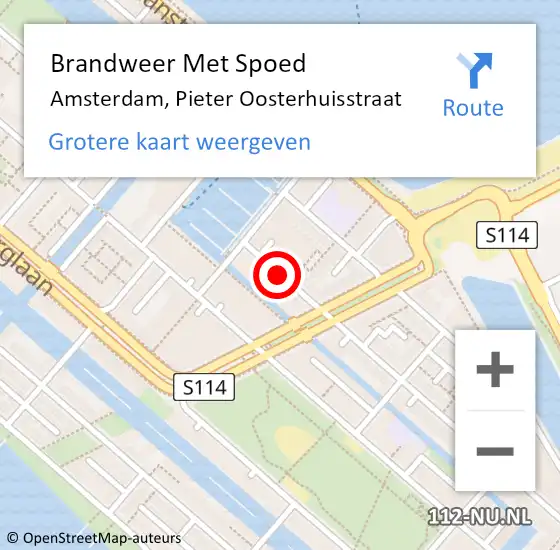 Locatie op kaart van de 112 melding: Brandweer Met Spoed Naar Amsterdam, Pieter Oosterhuisstraat op 23 juli 2018 18:57