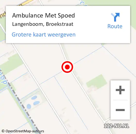 Locatie op kaart van de 112 melding: Ambulance Met Spoed Naar Langenboom, Broekstraat op 23 juli 2018 19:01