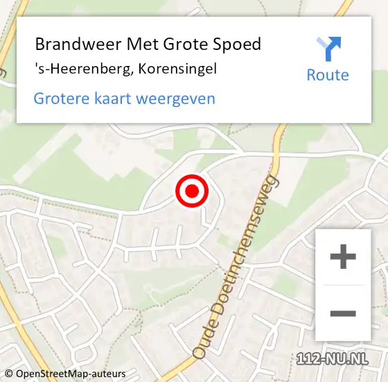 Locatie op kaart van de 112 melding: Brandweer Met Grote Spoed Naar 's-Heerenberg, Korensingel op 3 maart 2014 20:16