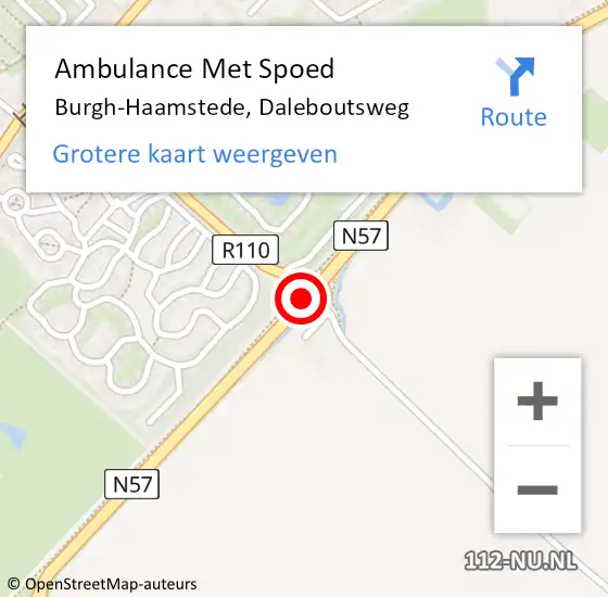 Locatie op kaart van de 112 melding: Ambulance Met Spoed Naar Burgh-Haamstede, Daleboutsweg op 23 juli 2018 23:02