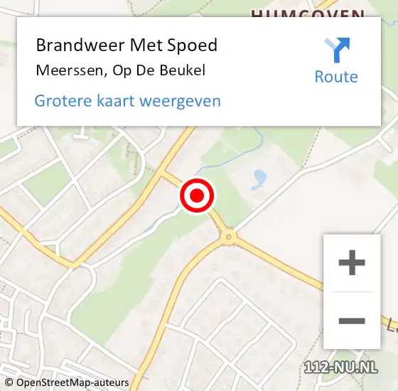 Locatie op kaart van de 112 melding: Brandweer Met Spoed Naar Meerssen, Op De Beukel op 23 juli 2018 23:25