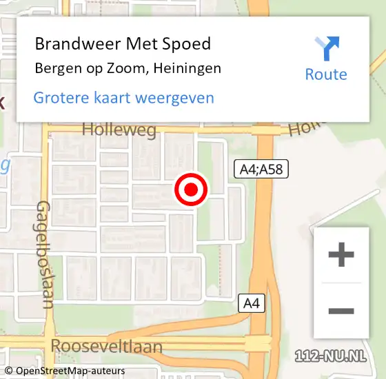 Locatie op kaart van de 112 melding: Brandweer Met Spoed Naar Bergen op Zoom, Heiningen op 23 juli 2018 23:33