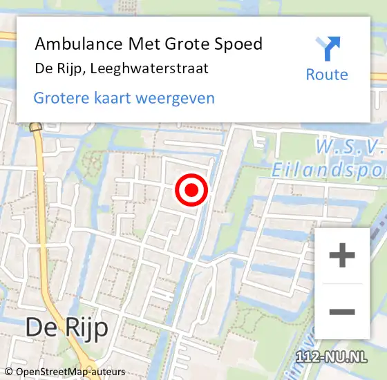 Locatie op kaart van de 112 melding: Ambulance Met Grote Spoed Naar De Rijp, Leeghwaterstraat op 24 juli 2018 03:34