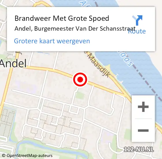 Locatie op kaart van de 112 melding: Brandweer Met Grote Spoed Naar Andel, Burgemeester Van Der Schansstraat op 24 juli 2018 07:40