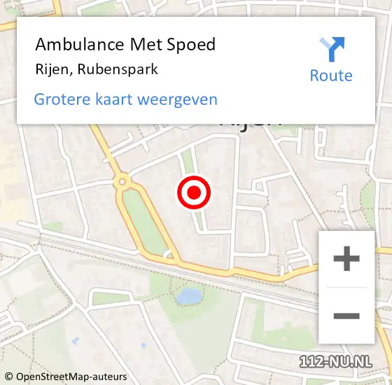 Locatie op kaart van de 112 melding: Ambulance Met Spoed Naar Rijen, Rubenspark op 24 juli 2018 08:38