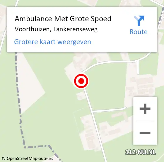 Locatie op kaart van de 112 melding: Ambulance Met Grote Spoed Naar Voorthuizen, Lankerenseweg op 24 juli 2018 08:39