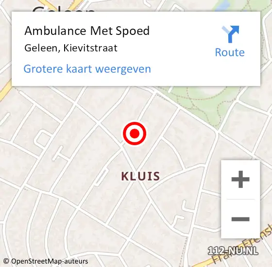 Locatie op kaart van de 112 melding: Ambulance Met Spoed Naar Geleen, Kievitstraat op 3 maart 2014 20:47