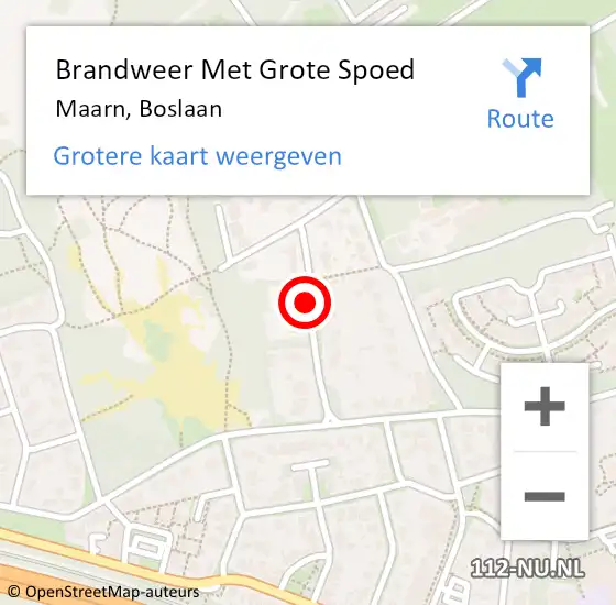 Locatie op kaart van de 112 melding: Brandweer Met Grote Spoed Naar Maarn, Boslaan op 24 juli 2018 08:48