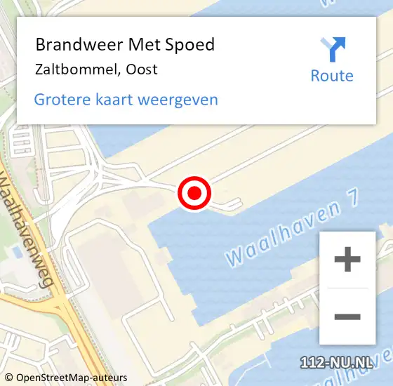 Locatie op kaart van de 112 melding: Brandweer Met Spoed Naar Zaltbommel, Oost op 24 juli 2018 08:57