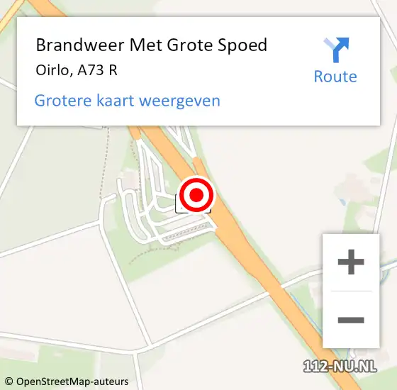 Locatie op kaart van de 112 melding: Brandweer Met Grote Spoed Naar Oirlo, Venloseweg op 24 juli 2018 08:58