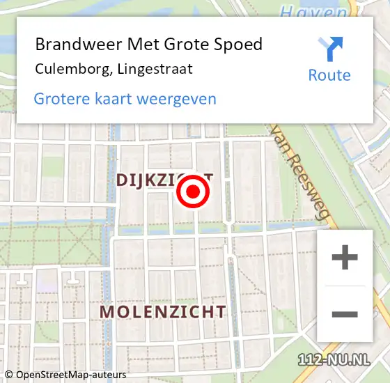 Locatie op kaart van de 112 melding: Brandweer Met Grote Spoed Naar Culemborg, Lingestraat op 24 juli 2018 09:11