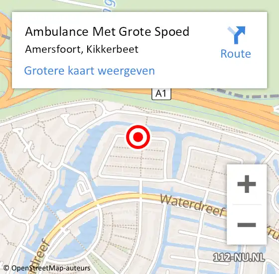 Locatie op kaart van de 112 melding: Ambulance Met Grote Spoed Naar Amersfoort, Kikkerbeet op 24 juli 2018 09:45