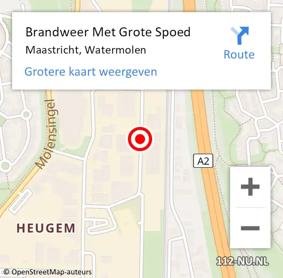 Locatie op kaart van de 112 melding: Brandweer Met Grote Spoed Naar Maastricht, Watermolen op 24 juli 2018 11:28