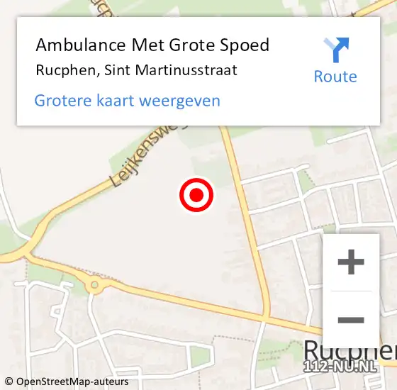 Locatie op kaart van de 112 melding: Ambulance Met Grote Spoed Naar Rucphen, Sint Martinusstraat op 24 juli 2018 12:05