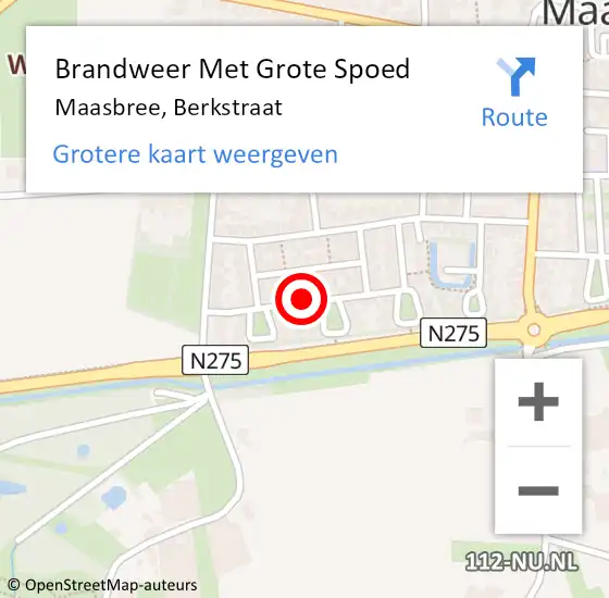 Locatie op kaart van de 112 melding: Brandweer Met Grote Spoed Naar Maasbree, Berkstraat op 24 juli 2018 12:22