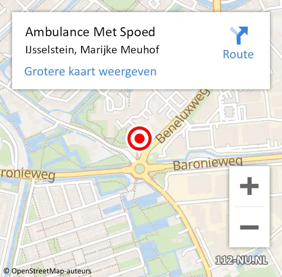 Locatie op kaart van de 112 melding: Ambulance Met Spoed Naar IJsselstein, Marijke Meuhof op 24 juli 2018 13:05