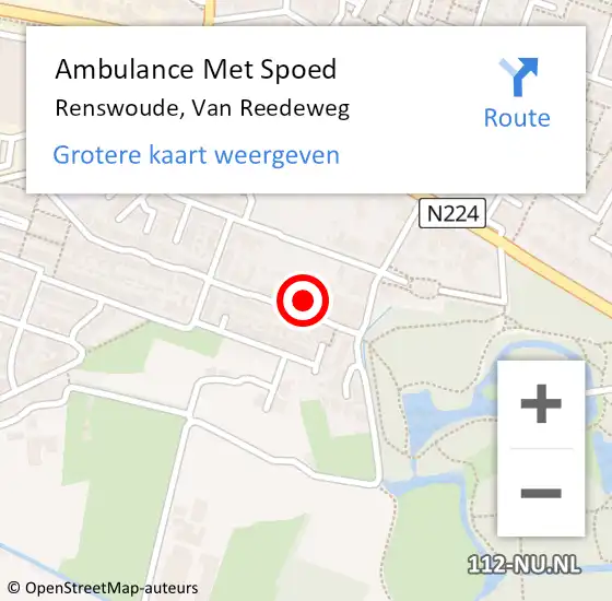 Locatie op kaart van de 112 melding: Ambulance Met Spoed Naar Renswoude, Van Reedeweg op 24 juli 2018 13:34