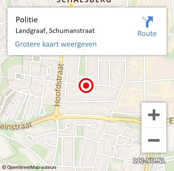 Locatie op kaart van de 112 melding: Politie Landgraaf, Schumanstraat op 24 juli 2018 16:19