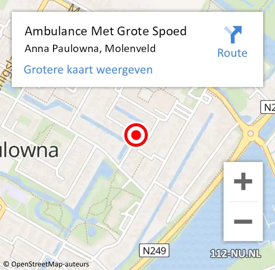 Locatie op kaart van de 112 melding: Ambulance Met Grote Spoed Naar Anna Paulowna, Molenveld op 24 juli 2018 17:59