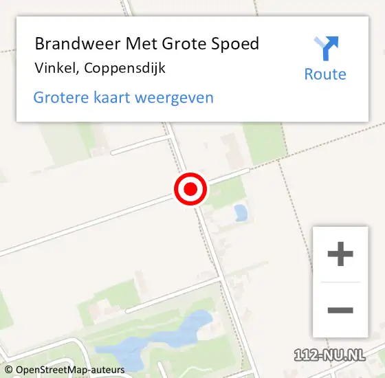 Locatie op kaart van de 112 melding: Brandweer Met Grote Spoed Naar Vinkel, Coppensdijk op 24 juli 2018 19:03