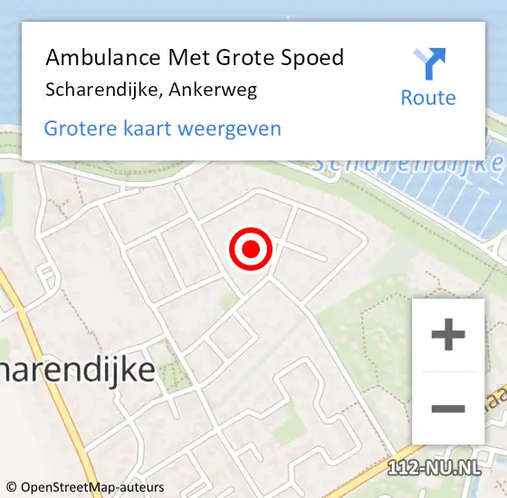 Locatie op kaart van de 112 melding: Ambulance Met Grote Spoed Naar Scharendijke, Ankerweg op 24 juli 2018 19:19