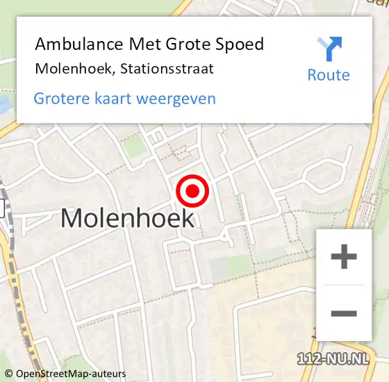 Locatie op kaart van de 112 melding: Ambulance Met Grote Spoed Naar Molenhoek, Stationsstraat op 24 juli 2018 20:03