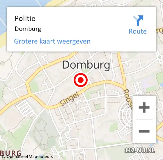 Locatie op kaart van de 112 melding: Politie Domburg op 24 juli 2018 20:21