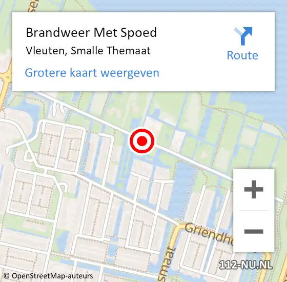 Locatie op kaart van de 112 melding: Brandweer Met Spoed Naar Vleuten, Smalle Themaat op 24 juli 2018 21:48