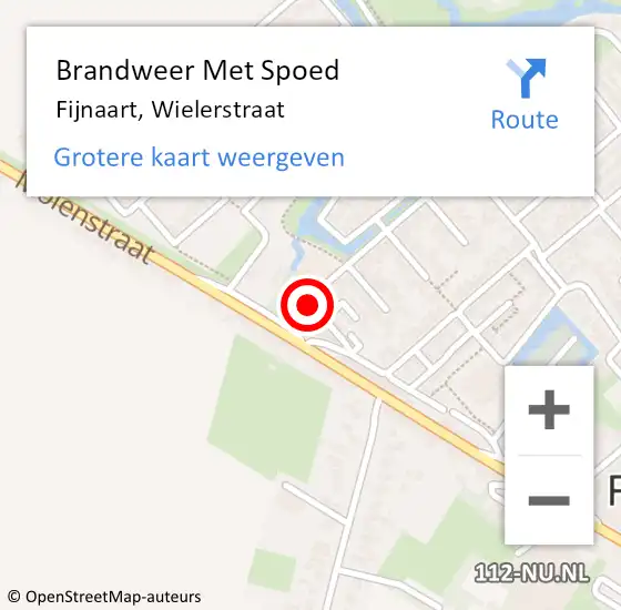 Locatie op kaart van de 112 melding: Brandweer Met Spoed Naar Fijnaart, Wielerstraat op 24 juli 2018 23:20