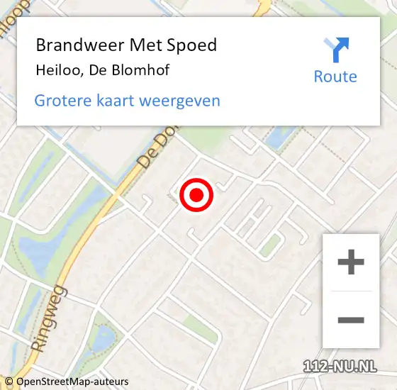 Locatie op kaart van de 112 melding: Brandweer Met Spoed Naar Heiloo, De Blomhof op 25 juli 2018 02:11