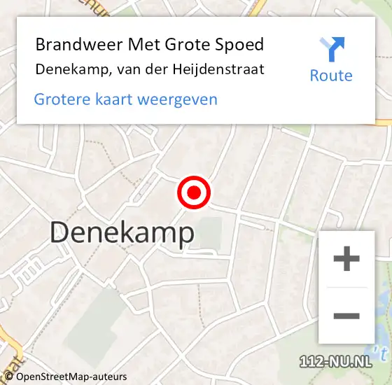 Locatie op kaart van de 112 melding: Brandweer Met Grote Spoed Naar Denekamp, van der Heijdenstraat op 25 juli 2018 02:24