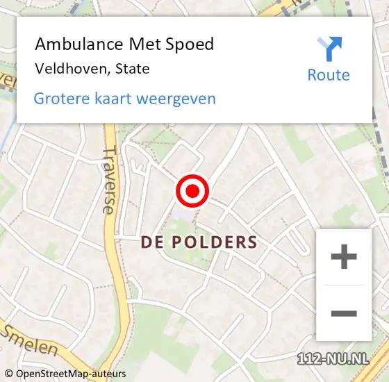 Locatie op kaart van de 112 melding: Ambulance Met Spoed Naar Veldhoven, State op 25 juli 2018 02:37