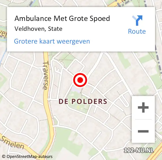 Locatie op kaart van de 112 melding: Ambulance Met Grote Spoed Naar Veldhoven, State op 25 juli 2018 02:40