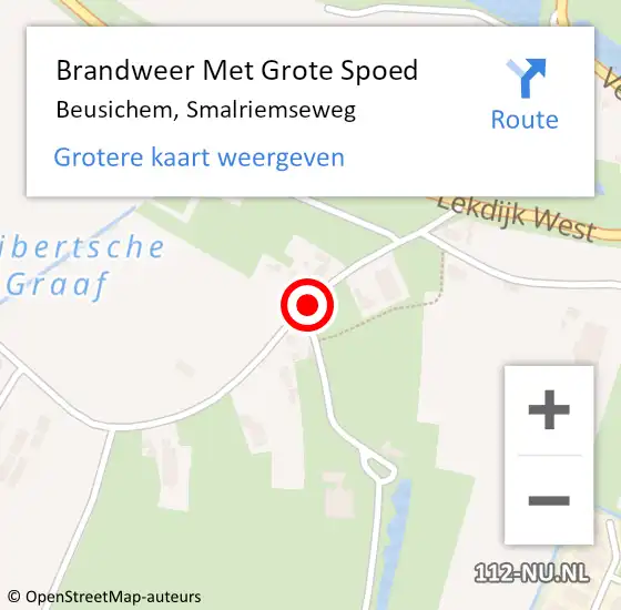 Locatie op kaart van de 112 melding: Brandweer Met Grote Spoed Naar Beusichem, Smalriemseweg op 25 juli 2018 05:52