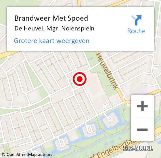 Locatie op kaart van de 112 melding: Brandweer Met Spoed Naar De Heuvel, Mgr. Nolensplein op 25 juli 2018 07:52