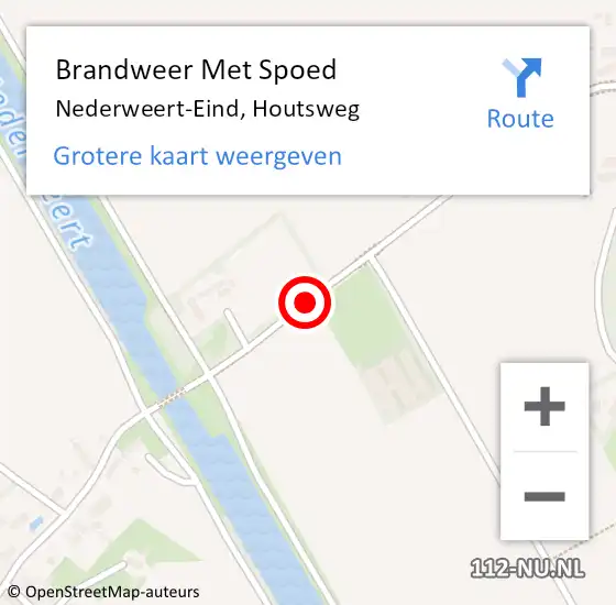 Locatie op kaart van de 112 melding: Brandweer Met Spoed Naar Nederweert-Eind, Houtsweg op 25 juli 2018 08:41