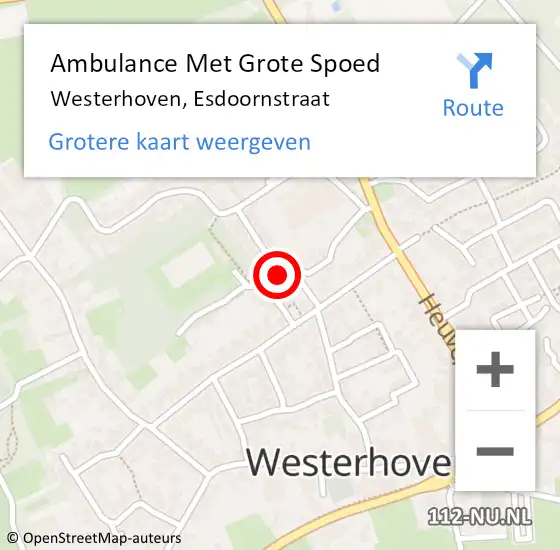 Locatie op kaart van de 112 melding: Ambulance Met Grote Spoed Naar Westerhoven, Esdoornstraat op 25 juli 2018 09:04