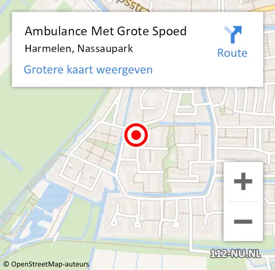 Locatie op kaart van de 112 melding: Ambulance Met Grote Spoed Naar Harmelen, Nassaupark op 25 juli 2018 10:15