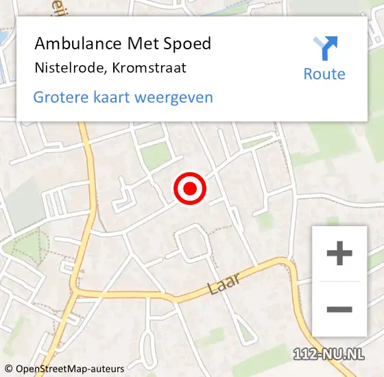 Locatie op kaart van de 112 melding: Ambulance Met Spoed Naar Nistelrode, Kromstraat op 25 juli 2018 11:25