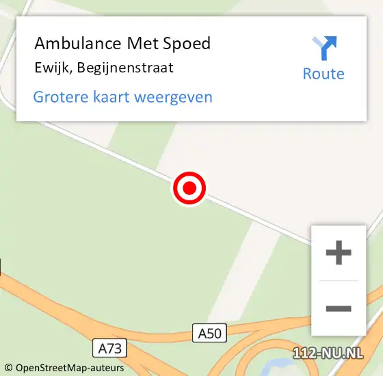 Locatie op kaart van de 112 melding: Ambulance Met Spoed Naar Ewijk, Begijnenstraat op 25 juli 2018 11:48