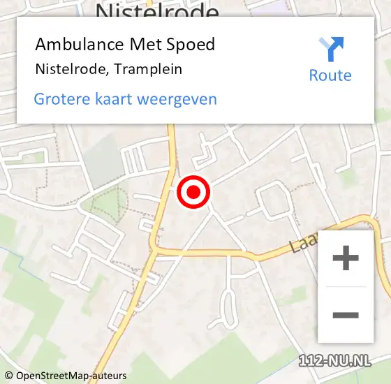 Locatie op kaart van de 112 melding: Ambulance Met Spoed Naar Nistelrode, Tramplein op 4 maart 2014 00:27