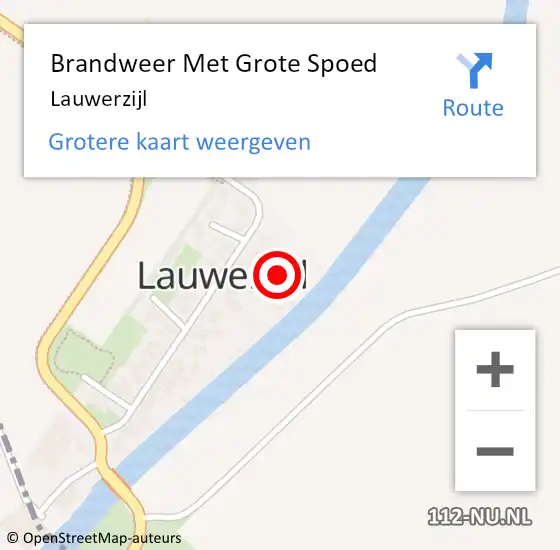 Locatie op kaart van de 112 melding: Brandweer Met Grote Spoed Naar Lauwerzijl op 25 juli 2018 12:09