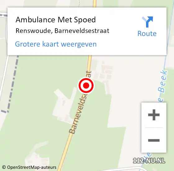 Locatie op kaart van de 112 melding: Ambulance Met Spoed Naar Renswoude, Barneveldsestraat op 25 juli 2018 12:30