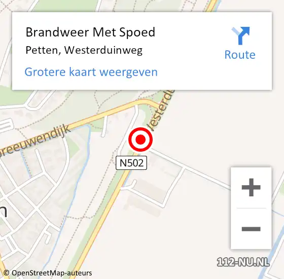 Locatie op kaart van de 112 melding: Brandweer Met Spoed Naar Petten, Westerduinweg op 25 juli 2018 12:34