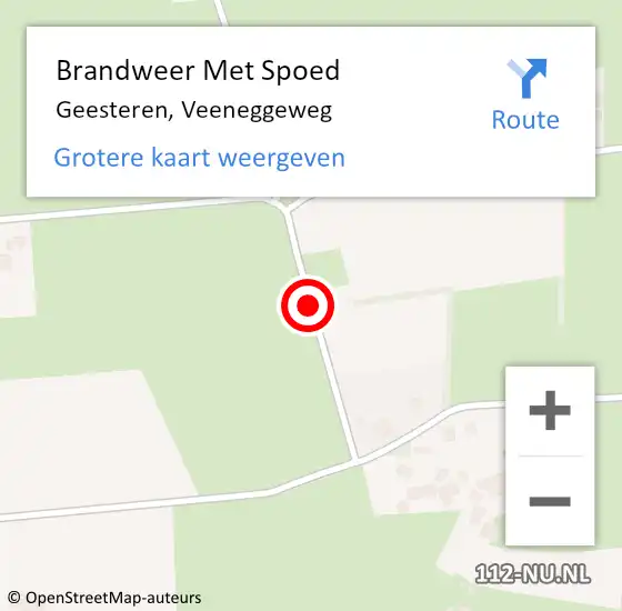 Locatie op kaart van de 112 melding: Brandweer Met Spoed Naar Geesteren, Veeneggeweg op 25 juli 2018 12:42